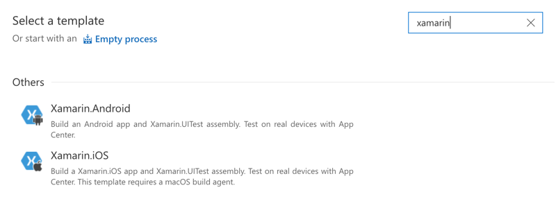 There are separate build definition templates for Android & iOS but not a combined one