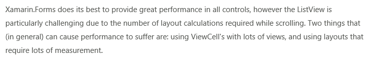 Xamarin's Fine Print on ListView